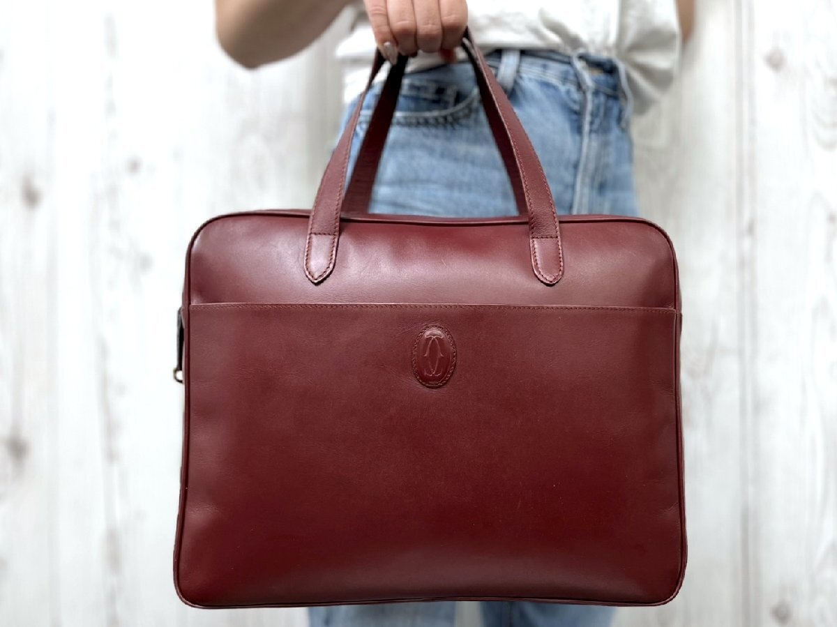 【極美品】Cartier ハンドバッグ マストライン トップハンドル レザー 極美品 Cartier カルティエ マストライン ハンドバッグ トート