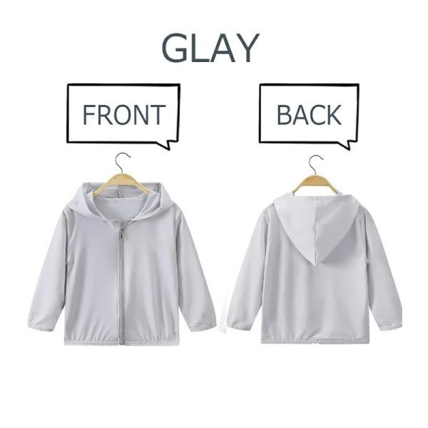 特価処理 子供 uv パーカー 子供服 キッズ プルオーバー キッズ接触冷感 トップス 熱中症対策 日焼け止め 男女兼用 カラー:グレー_画像9