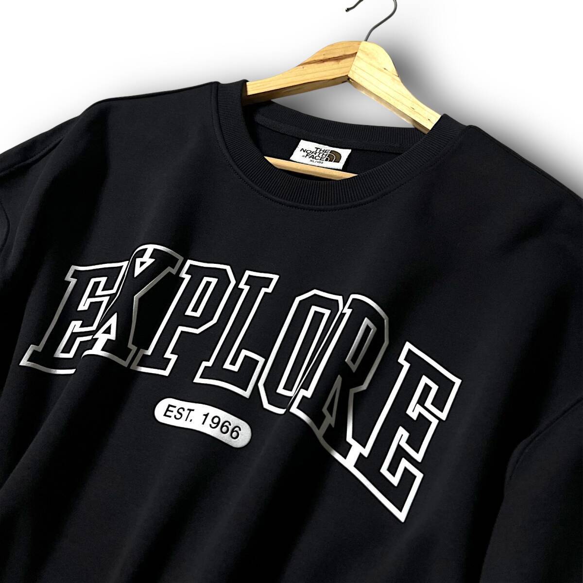 ◆新品 THE NORTH FACE ノースフェイス フロントビッグロゴプリント ロゴ刺繍 ルーズフィット スウェット トレーナー プルオーバー L J3250