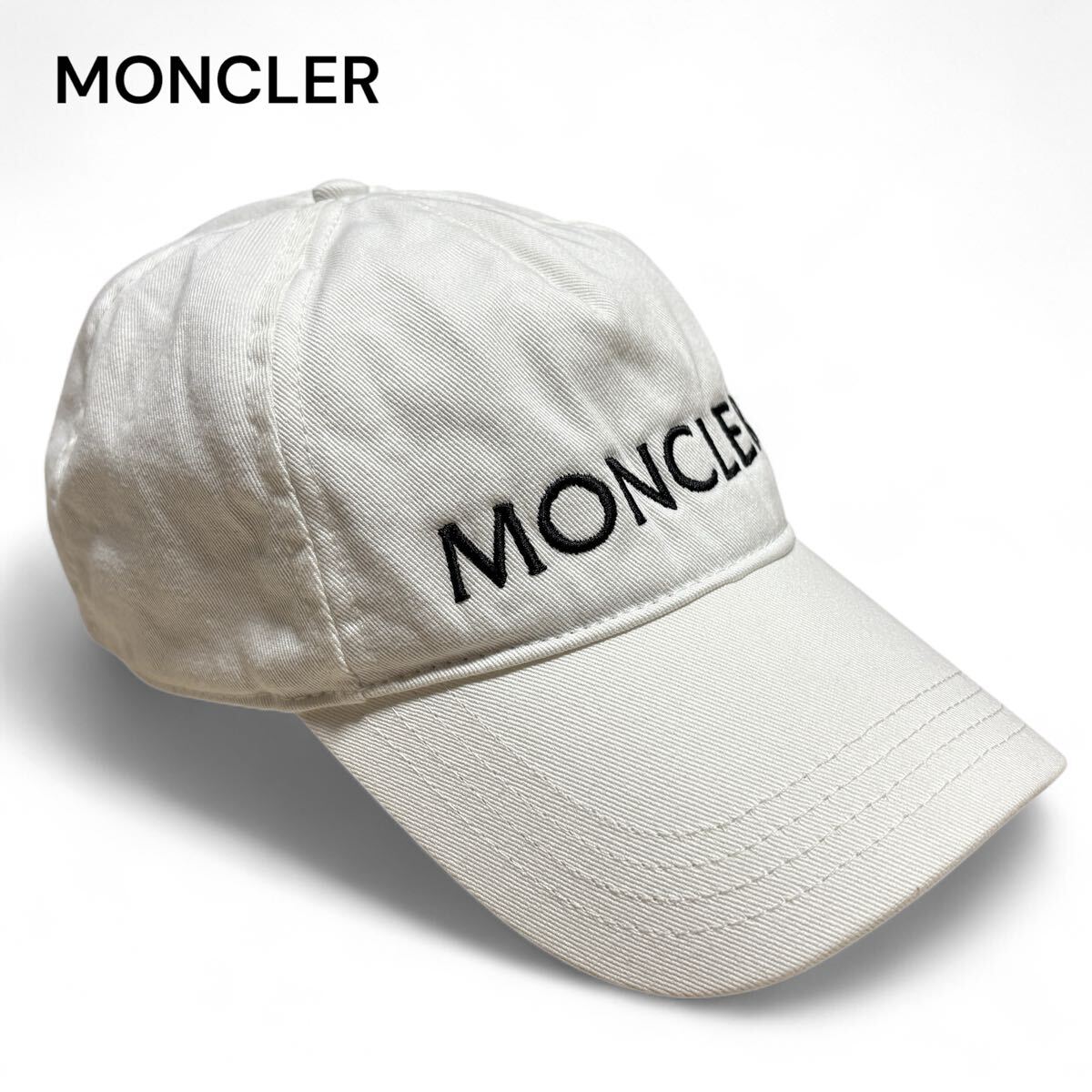 MONCLER ホワイト モンクレールロゴ ラメ キャップ MONCLER モンクレール ロゴ キャップ|Yahoo!フリマ(旧PayPay