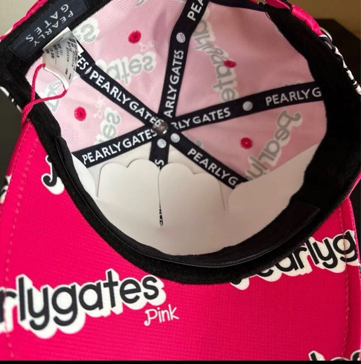 新品　パーリーゲイツ　ユニセックス キャップ Pinkロゴゴルフ 帽子 053-3287807 ピンク_画像5