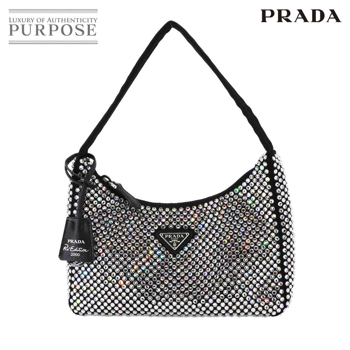 【PRADA】ラインストーンハンドバッグ 新品同様 プラダ PRADA Re-Edition 2000 ミニバッグ ハンド