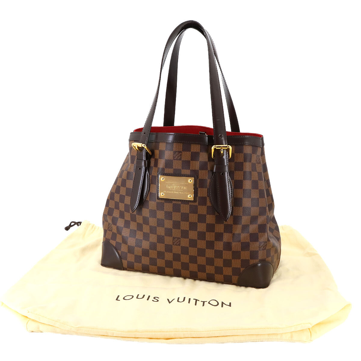  как новый Louis Vuitton LOUIS VUITTON Damier ветчина ste doMM большая сумка eben Brown N51204 Hampstead MM 90284954
