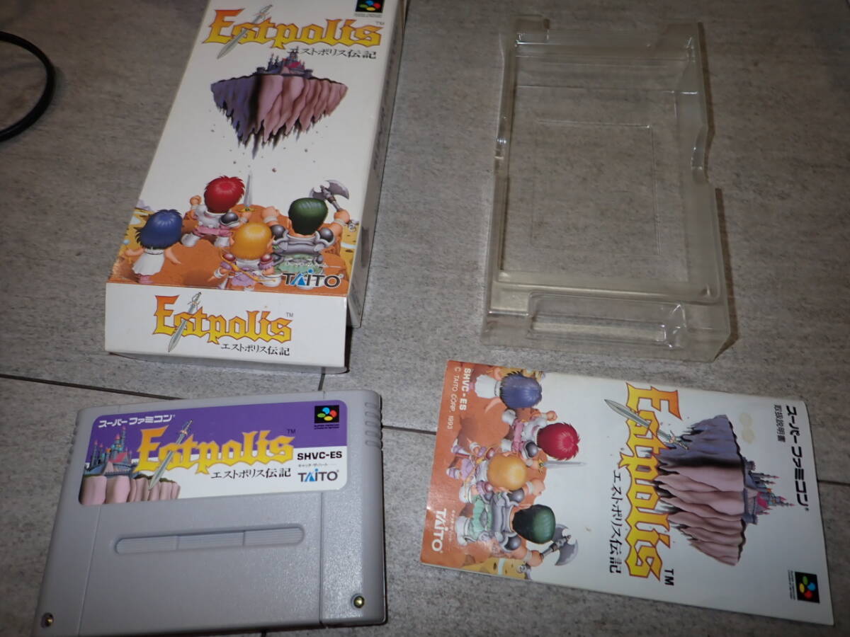 SFC スーパーファミコン エストポリス伝記 箱 説明書付き G04/F1536
