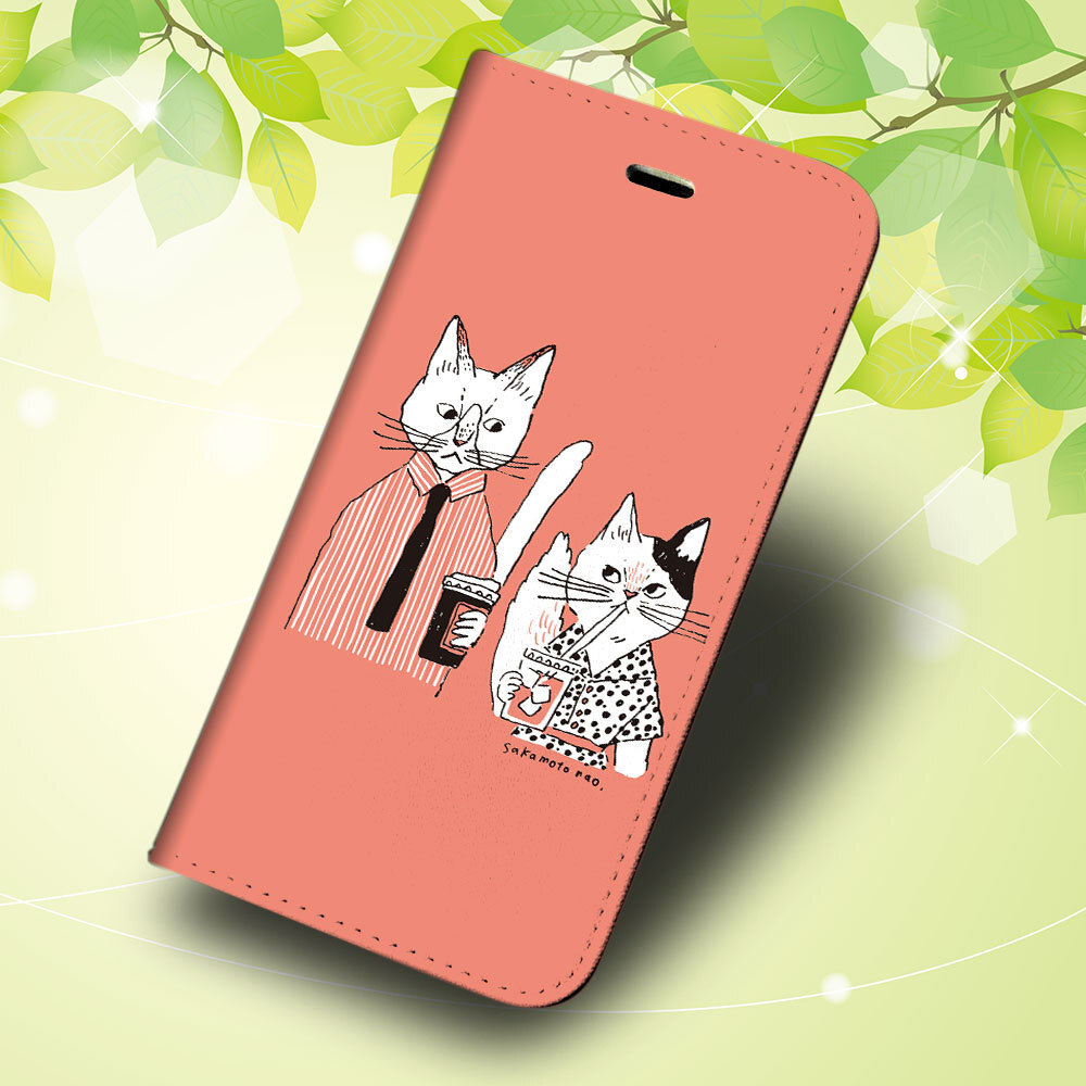 iPhone16 др. блокнот type кейс кошка родители .* Sakamoto .. животное рисунок iPhoneSE iPhone14 iPhone15 iPhone16e др. iPhone каждый тип соответствует 