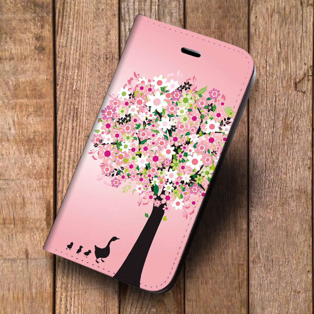 iPhone16 др. блокнот type кейс цветок. дерево - весна * природа 4 сезон рисунок iPhoneSE iPhone14 iPhone15 iPhone16e др. iPhone каждый тип соответствует 