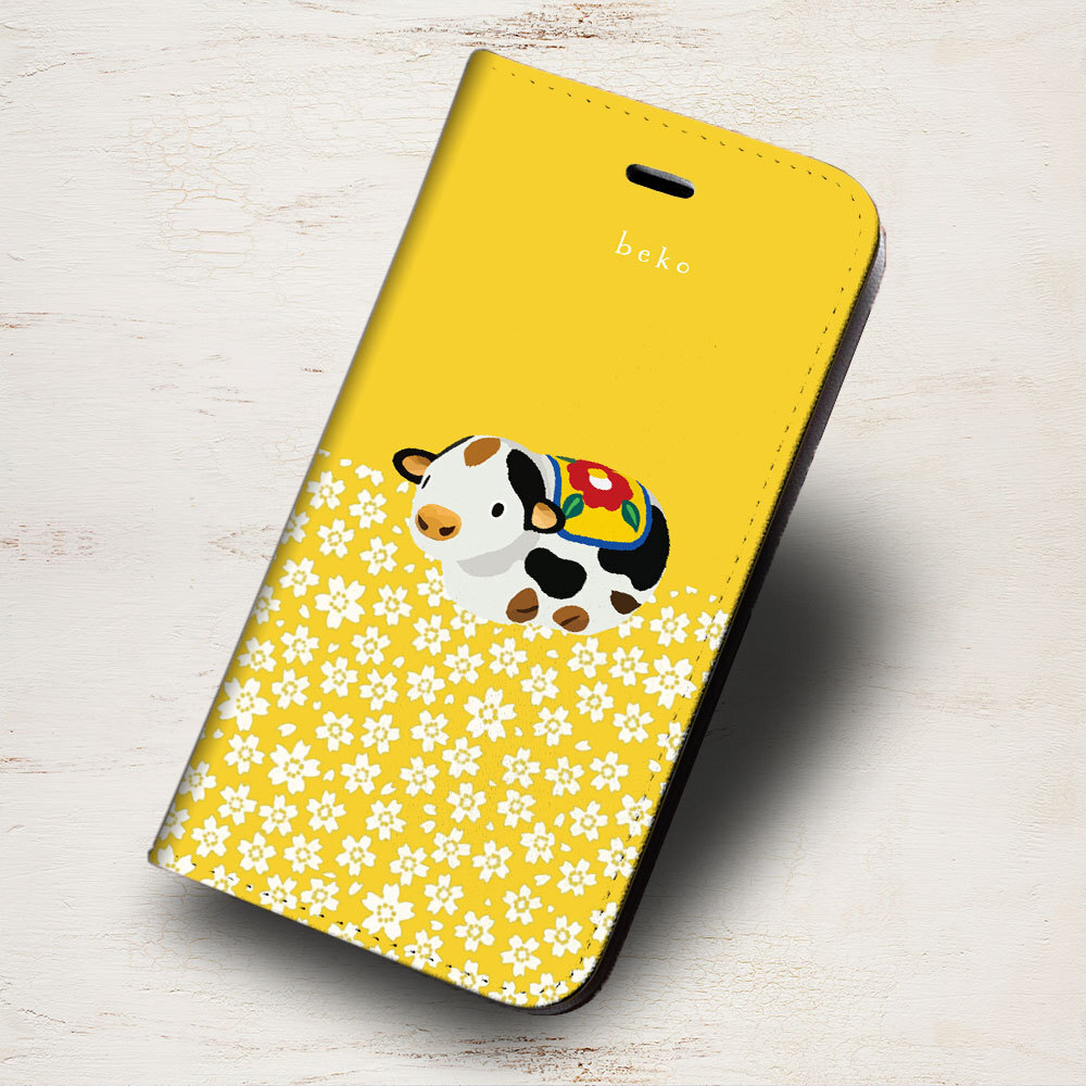 iPhone16 др. блокнот type кейс корова san желтый рисунок iPhoneSE iPhone14 iPhone15 iPhone16e др. iPhone каждый тип соответствует 