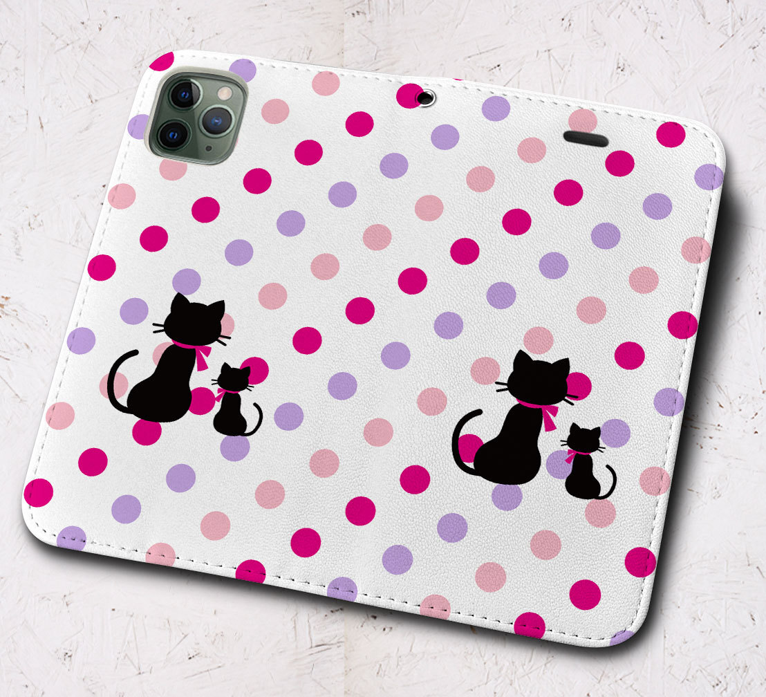 iPhone16 др. блокнот type кейс родители . кошка точка симпатичный * кошка рисунок iPhoneSE iPhone14 iPhone15 iPhone16e др. iPhone каждый тип соответствует 