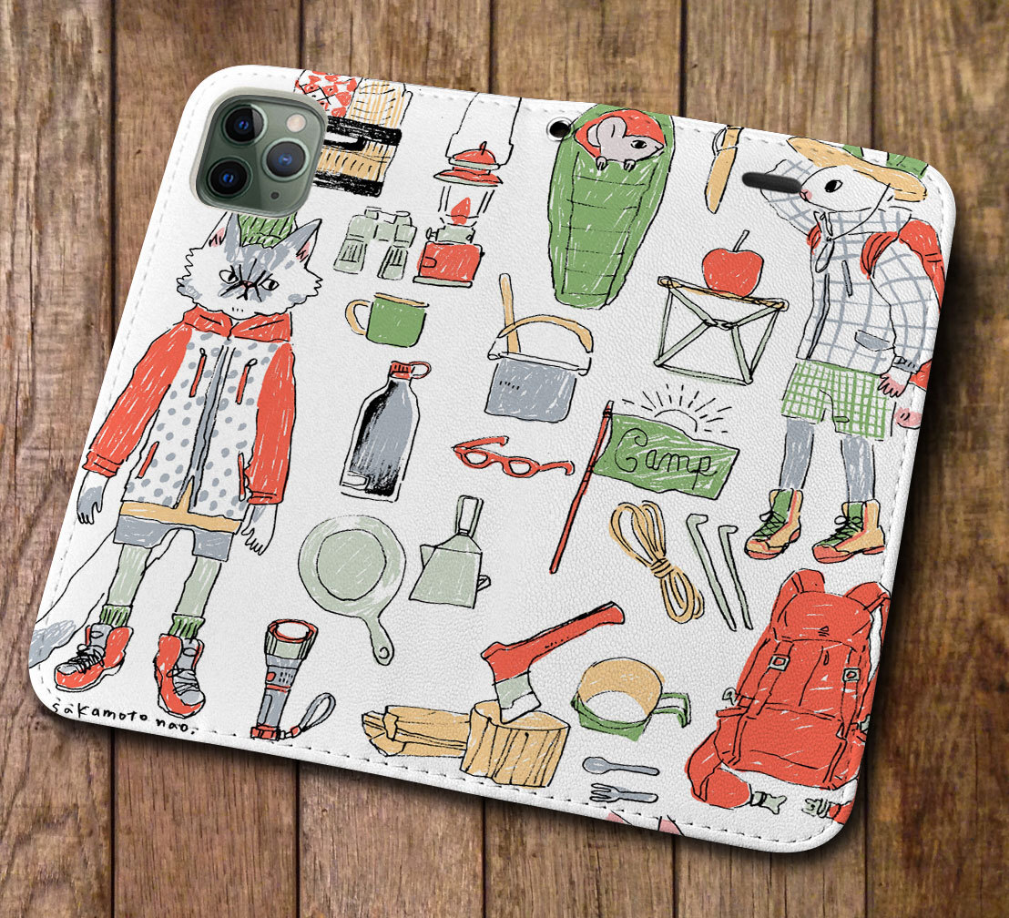 iPhone16 др. блокнот type кейс подготовка OK кемпинг * Sakamoto .. животное рисунок iPhoneSE iPhone14 iPhone15 iPhone16e др. iPhone каждый тип соответствует 