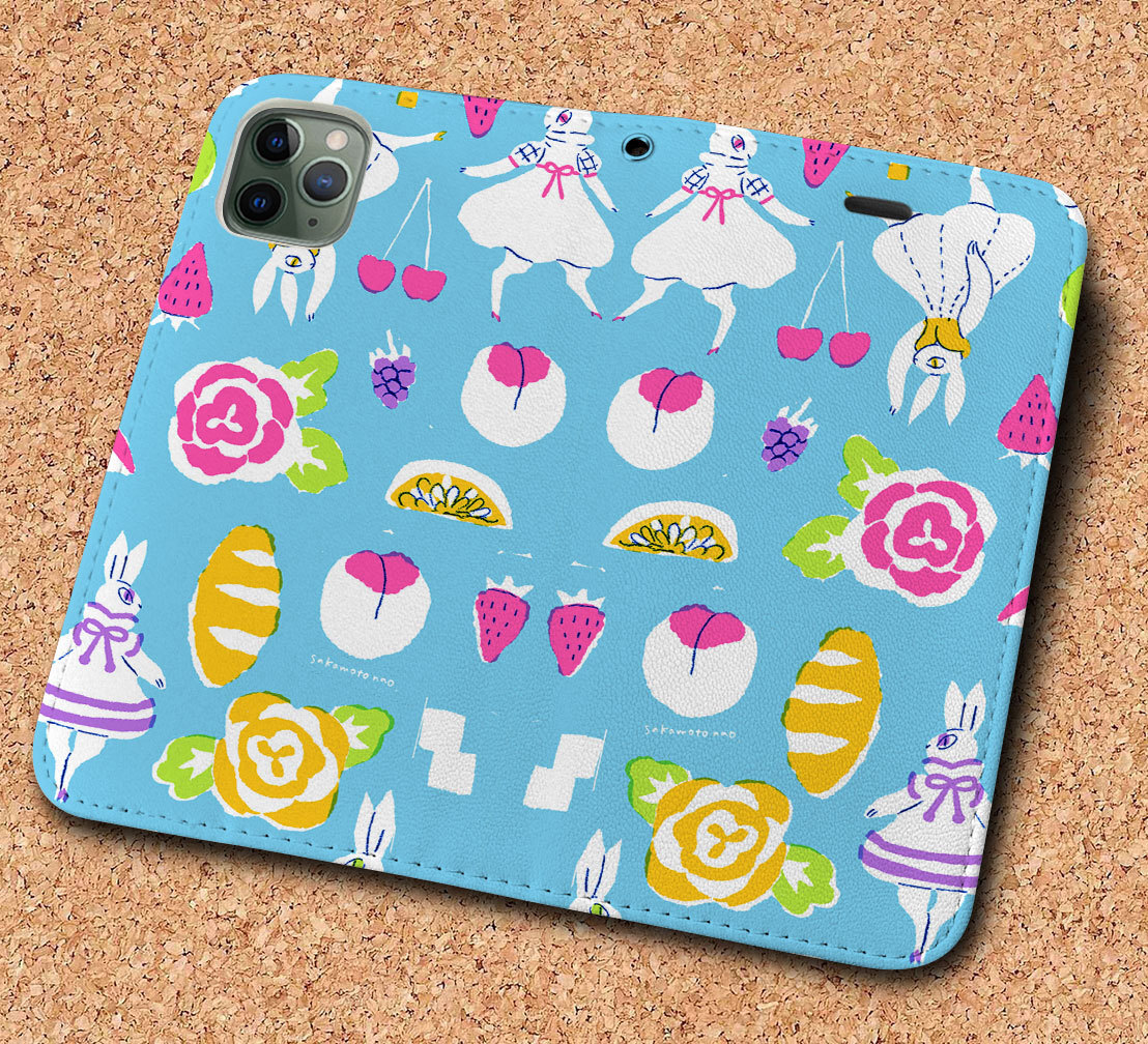 iPhone16 др. блокнот type кейс модный заяц * Sakamoto .. животное рисунок iPhoneSE iPhone14 iPhone15 iPhone16e др. iPhone каждый тип соответствует 