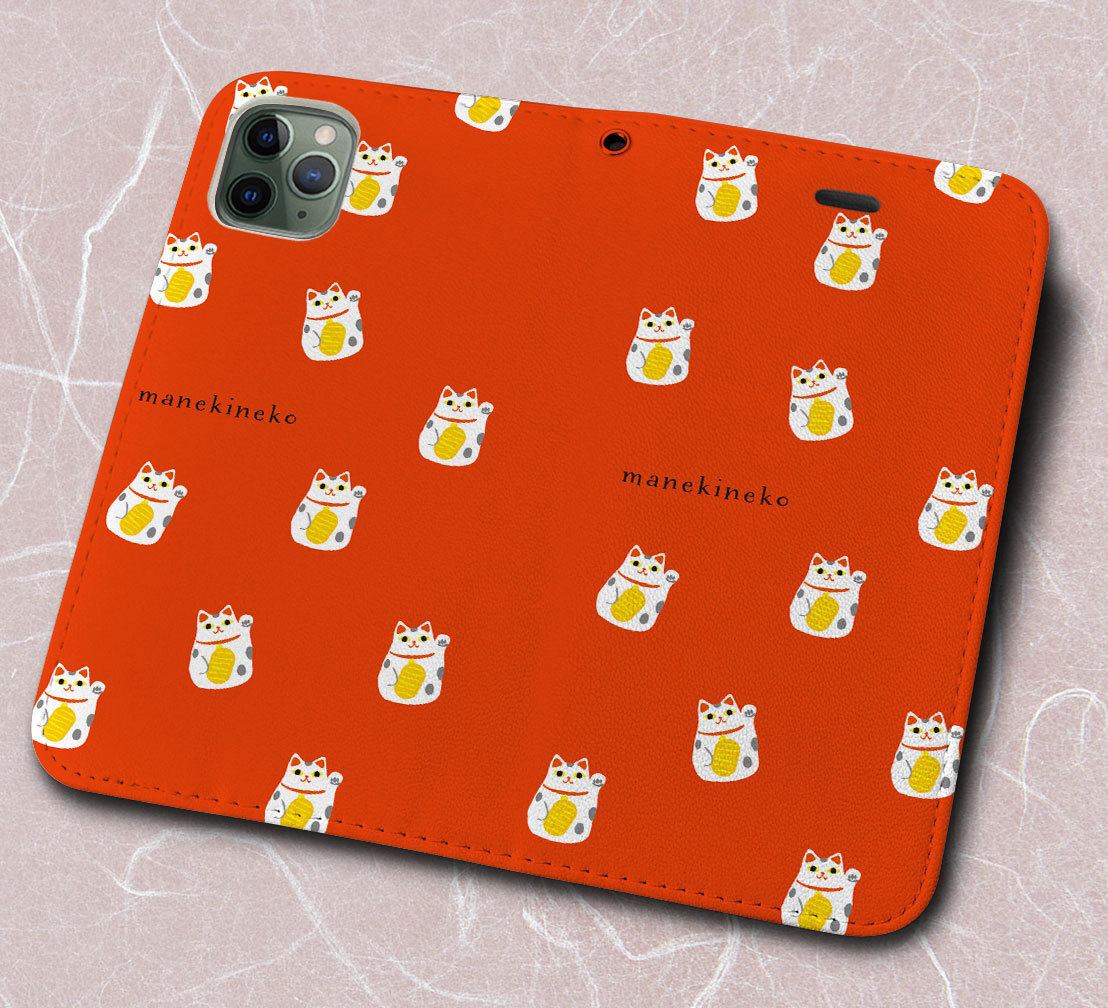 iPhone16 др. блокнот type кейс манэки-нэко много .. рисунок iPhoneSE iPhone14 iPhone15 iPhone16e др. iPhone каждый тип соответствует 