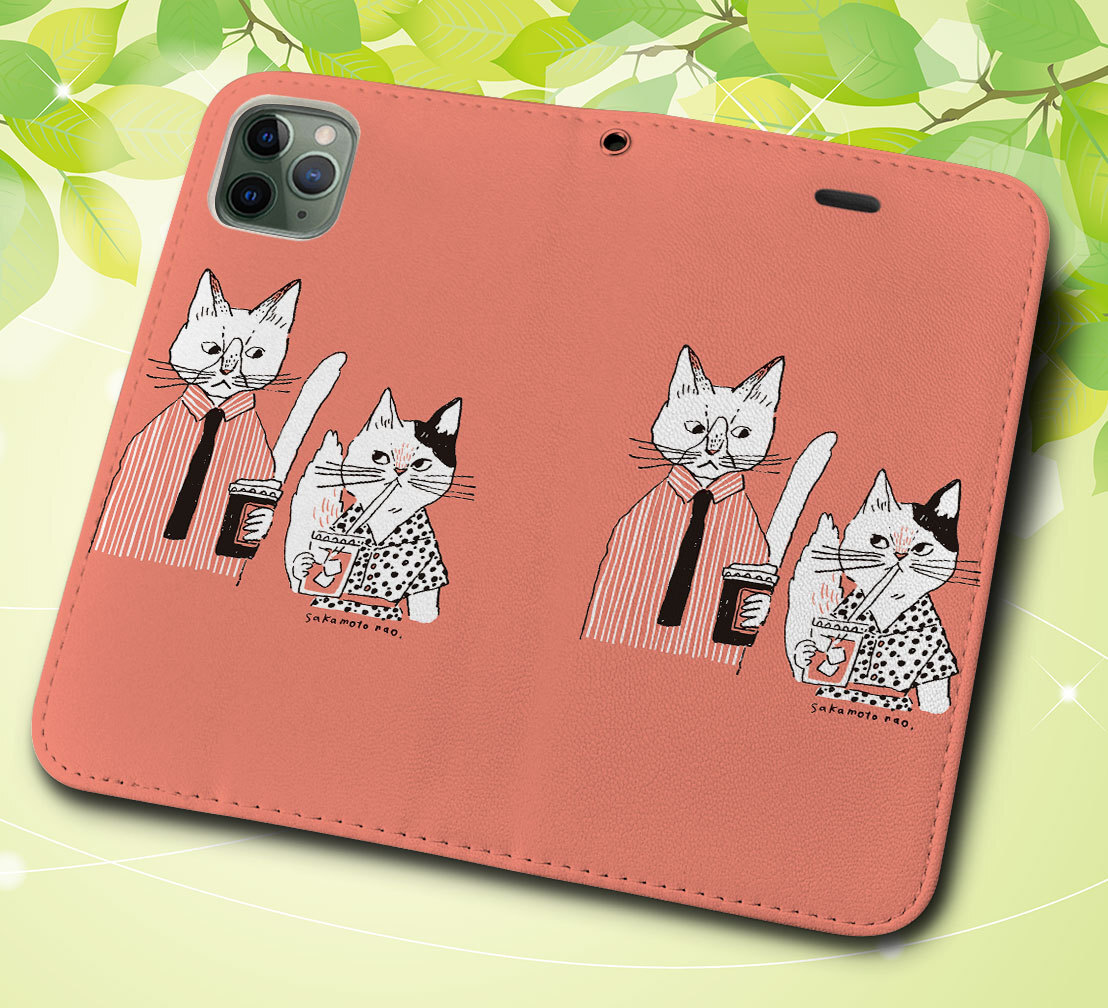 iPhone16 др. блокнот type кейс кошка родители .* Sakamoto .. животное рисунок iPhoneSE iPhone14 iPhone15 iPhone16e др. iPhone каждый тип соответствует 