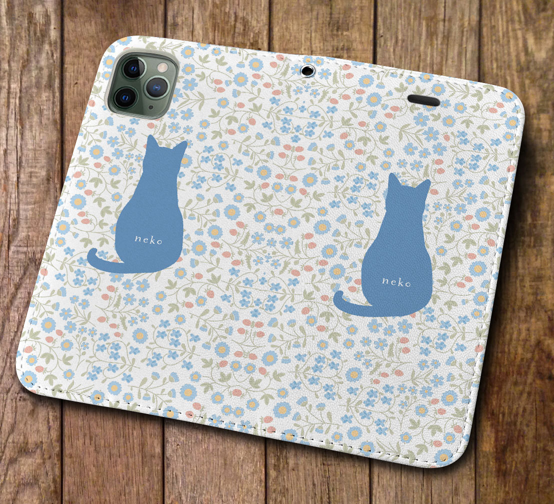 iPhone16 др. блокнот type кейс кошка голубой *botanikaru кошка животное рисунок iPhoneSE iPhone14 iPhone15 iPhone16e др. iPhone каждый тип соответствует 