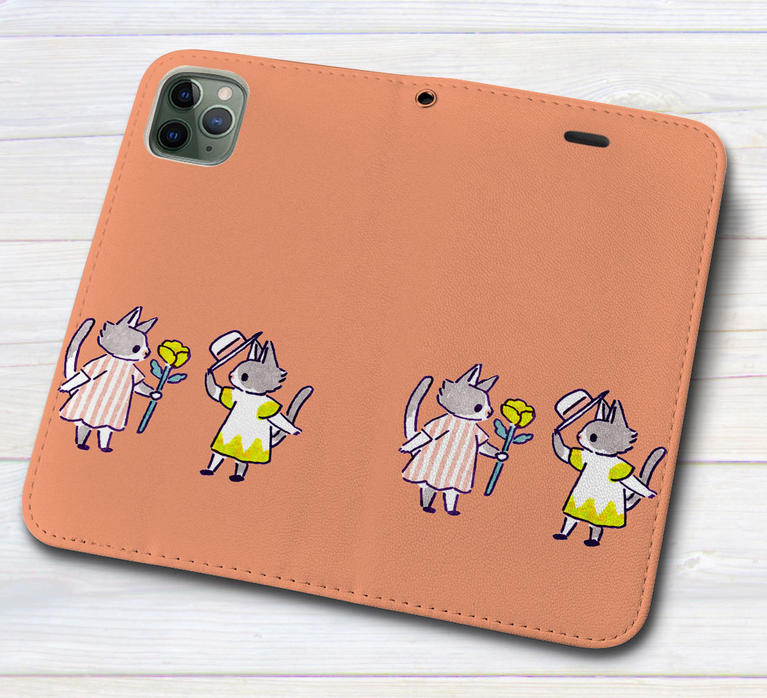 iPhone16 др. блокнот type кейс кошка здравствуйте orange рисунок iPhoneSE iPhone14 iPhone15 iPhone16e др. iPhone каждый тип соответствует 