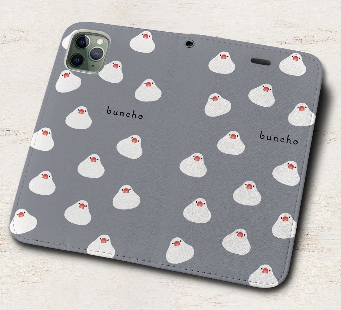 iPhone16 др. блокнот type кейс белый документ птица много . моти серый рисунок iPhoneSE iPhone14 iPhone15 iPhone16e др. iPhone каждый тип соответствует 