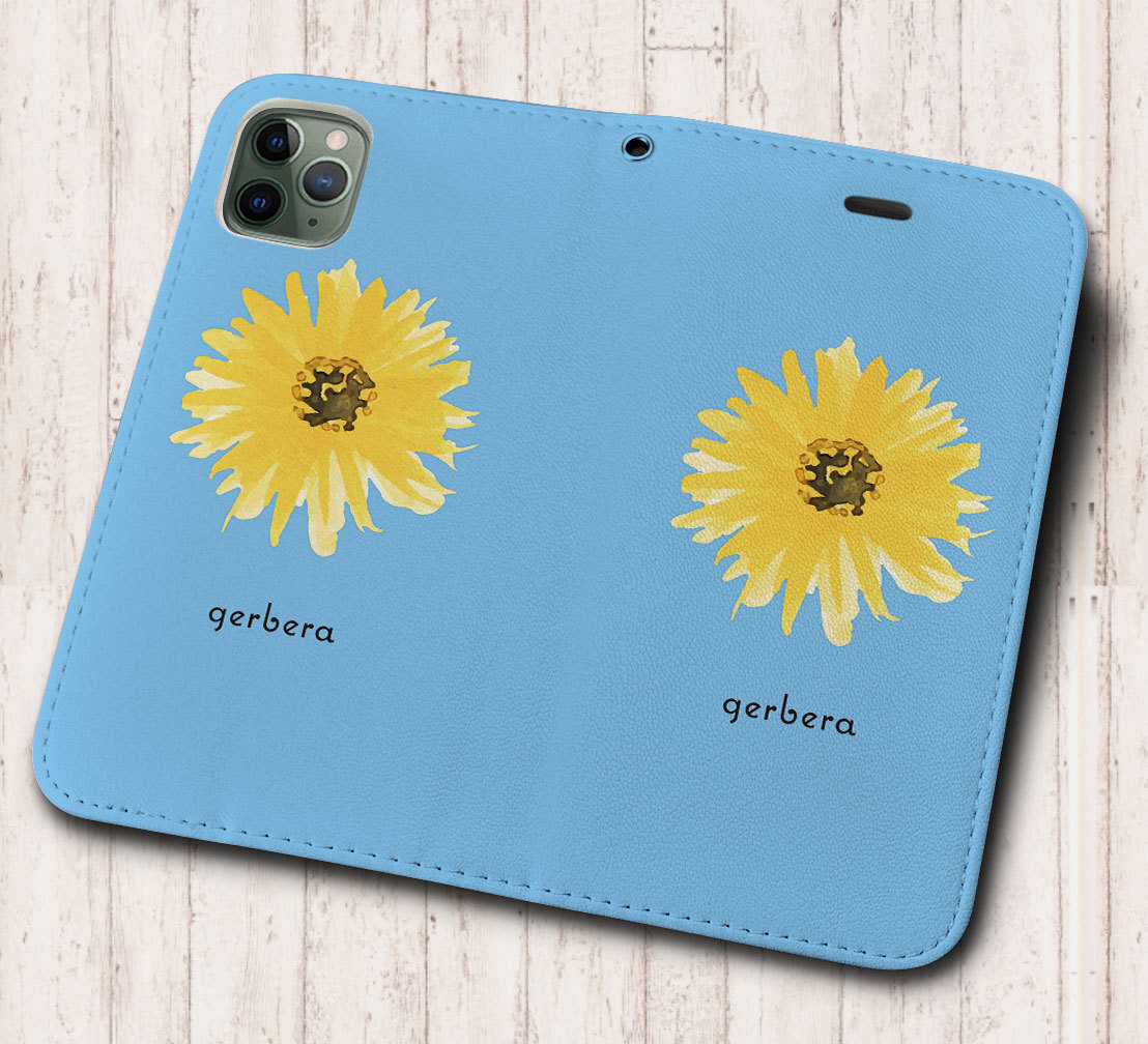 iPhone16 др. блокнот type кейс гербера желтый цветок иллюстрации рисунок iPhoneSE iPhone14 iPhone15 iPhone16e др. iPhone каждый тип соответствует 