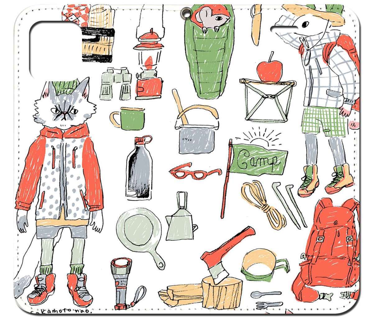 iPhone16 др. блокнот type кейс подготовка OK кемпинг * Sakamoto .. животное рисунок iPhoneSE iPhone14 iPhone15 iPhone16e др. iPhone каждый тип соответствует 