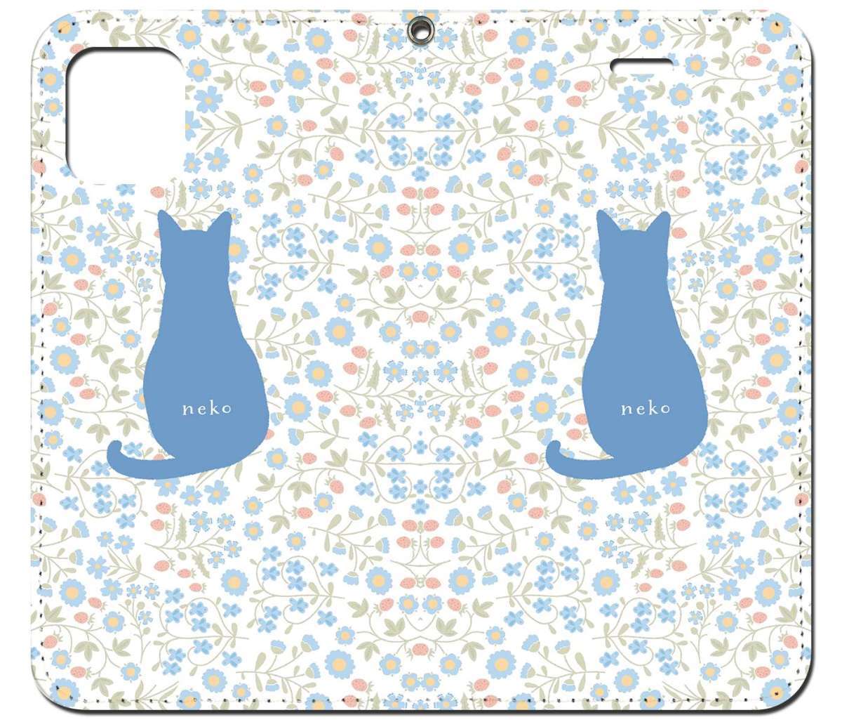 iPhone16 др. блокнот type кейс кошка голубой *botanikaru кошка животное рисунок iPhoneSE iPhone14 iPhone15 iPhone16e др. iPhone каждый тип соответствует 