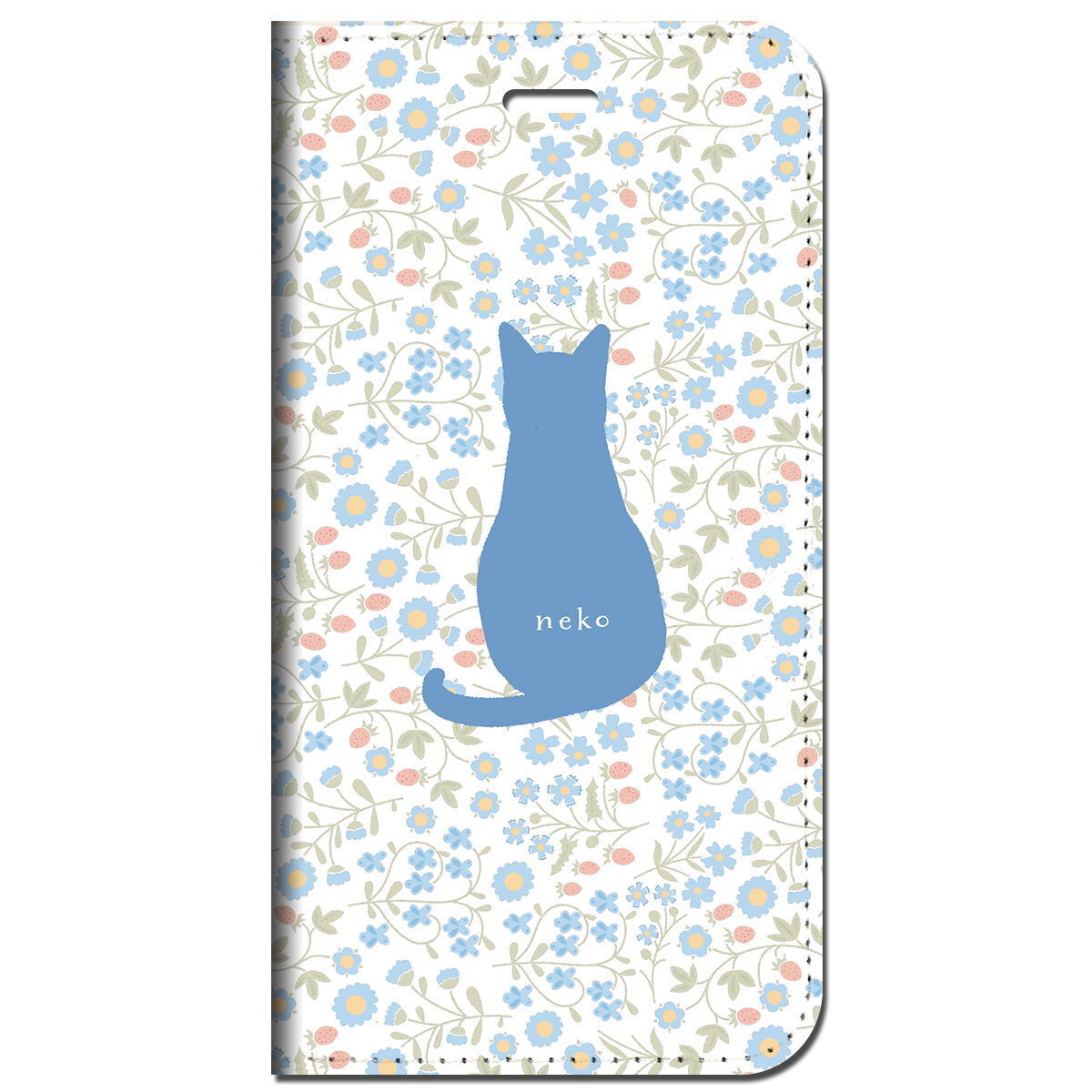 iPhone16 др. блокнот type кейс кошка голубой *botanikaru кошка животное рисунок iPhoneSE iPhone14 iPhone15 iPhone16e др. iPhone каждый тип соответствует 