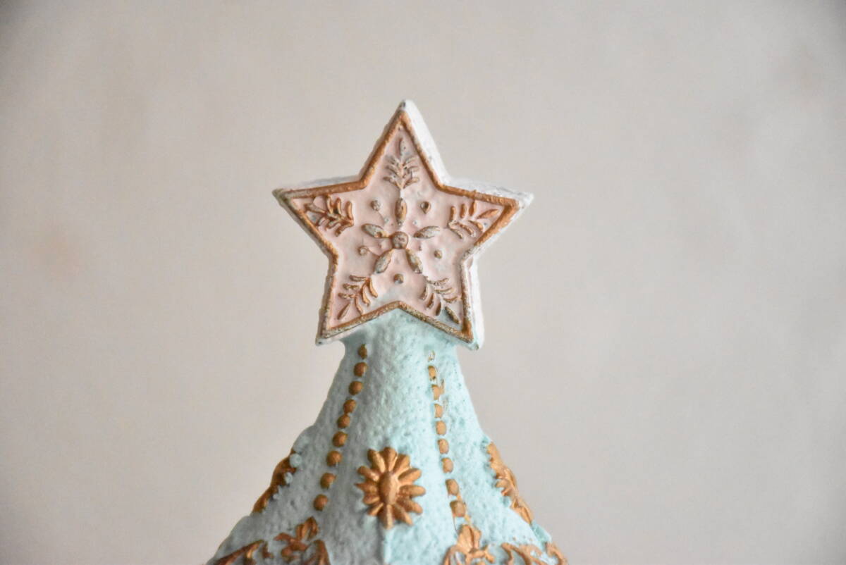 PAY4*HA18* Gin ja- хлеб tree * мята * елка * пастель голубой * высота 25.* произведение искусства * Рождество *HARMONIER * Hal moni a