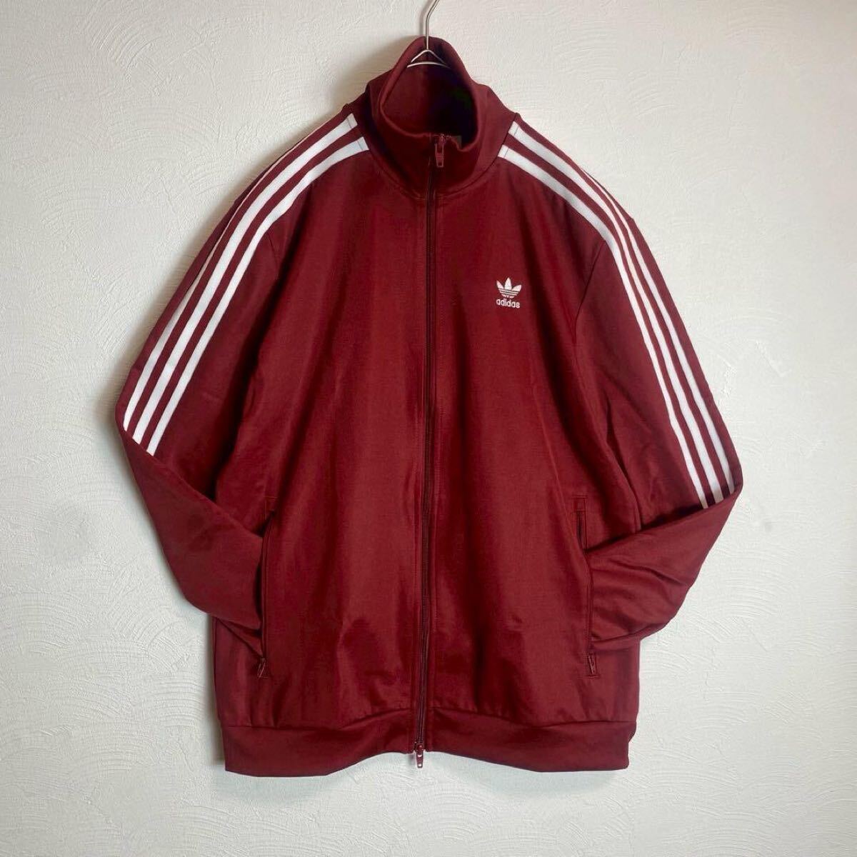 adidas ベッケンバウアー トラックジャケット ジャージ Y2K 古着 人気カラー】adidasベッケンバウアージャージ L ワインレッド