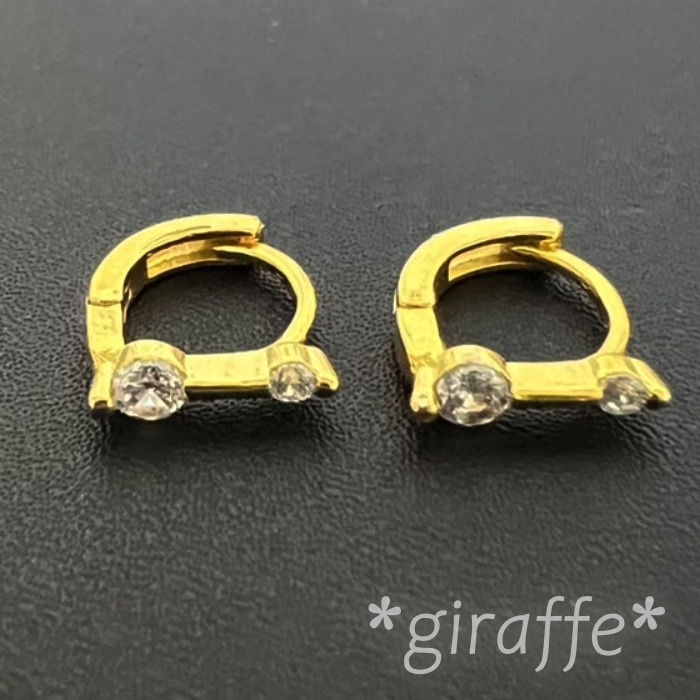B674 匿名配送 リングピアス レディース ジルコニア s925 ゴールド フープピアス シンプル 小さめ_画像3