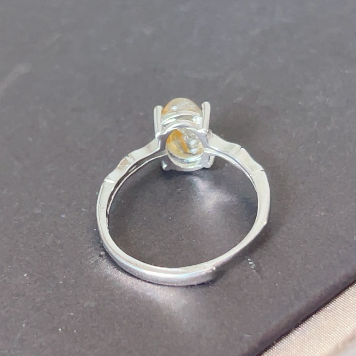 ◇チタンルチルクォーツ（針水晶）◇キャツアイ効果◇指輪◇パワーストーン◇天然石◇巾着袋付き◇プレゼントに038R7413_画像6