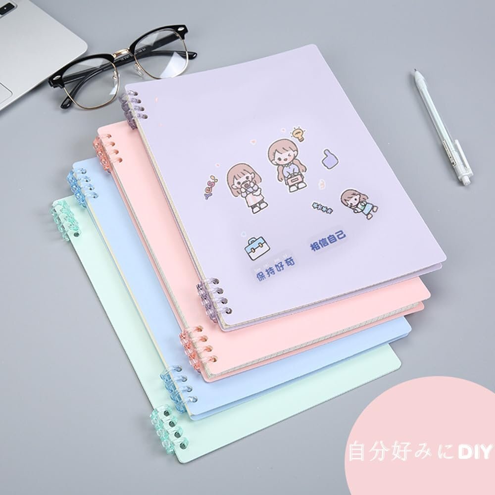  бесплатная доставка! файл книга@ сборный пластиковый жнец -6 цвет легкий в использовании A4|A5|B5 переплёт для ...12 штук входит 4 дыра Vine 