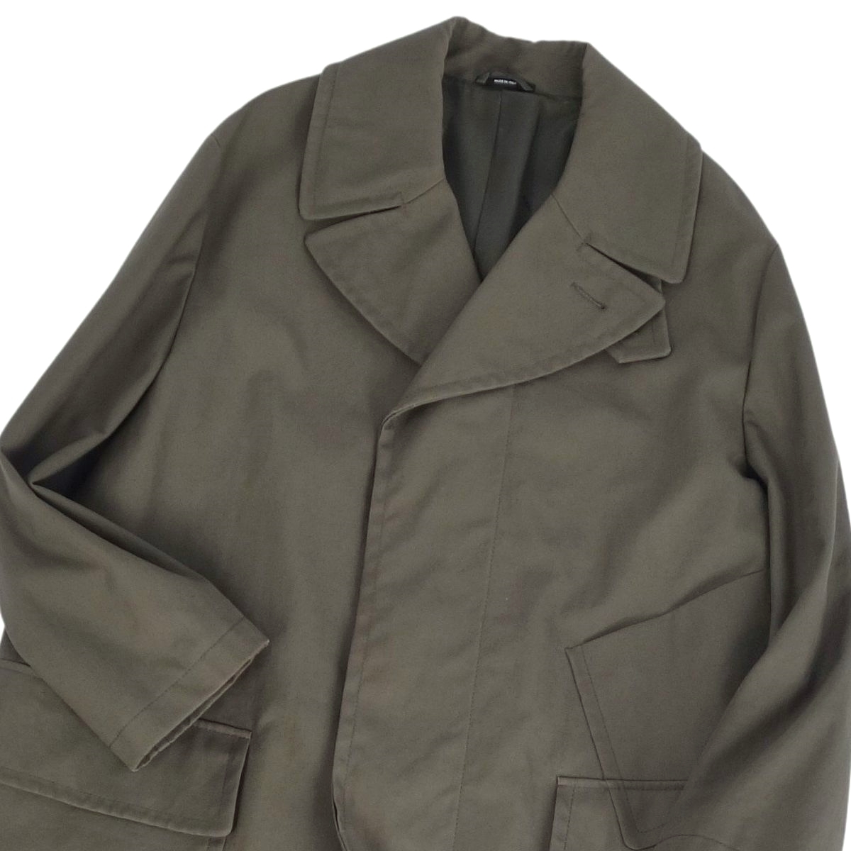 美品 エルメス HERMES コート 21AW シングル トレンチコート コットン アウター メンズ 50(M相當(dāng)) カーキグリーン ce06ms-rm20e31444