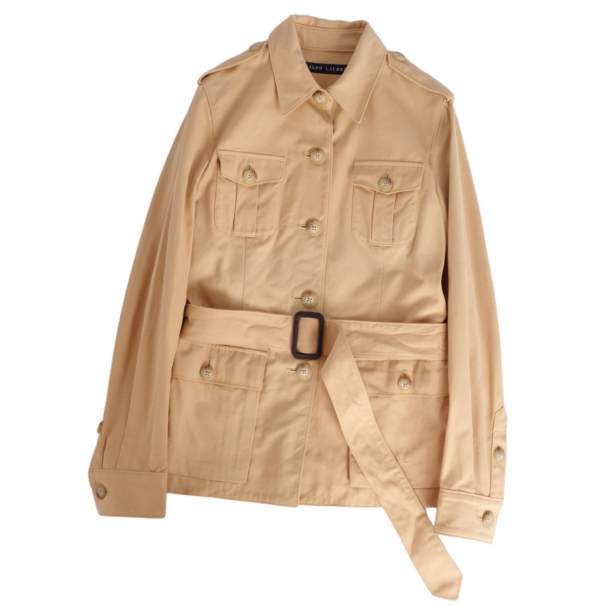 ラルフローレン RALPH LAUREN ジャケット サファリジャケット コットン アウター レディース 11(L相当) ベージュ ce05ed-rm20e31329_画像1