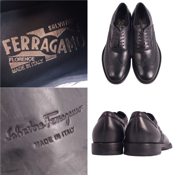  превосходный товар Salvatore Ferragamo Salvatore Ferragamo wing chip оскфорд кожа обувь мужской 5EE(24cm) чёрный ce07ob-rm20e32478