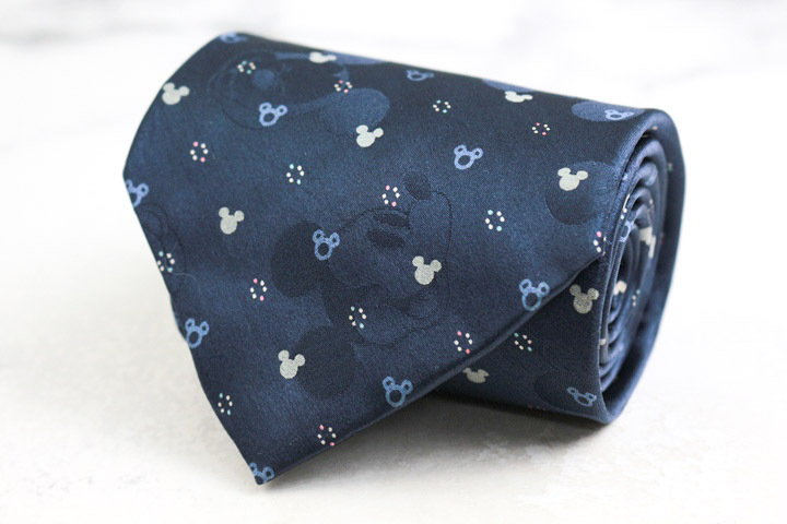  Disney бренд галстук шелк Mickey Mouse мелкий рисунок рисунок герой рисунок TDL PO мужской темно-синий Disney