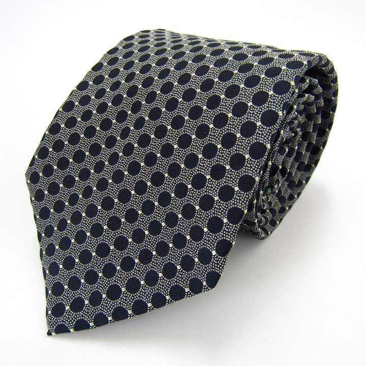 トラサルディ ブランド ネクタイ シルク ドット柄 総柄 伊製生地 PO メンズ ネイビー TRUSSARDI_画像1
