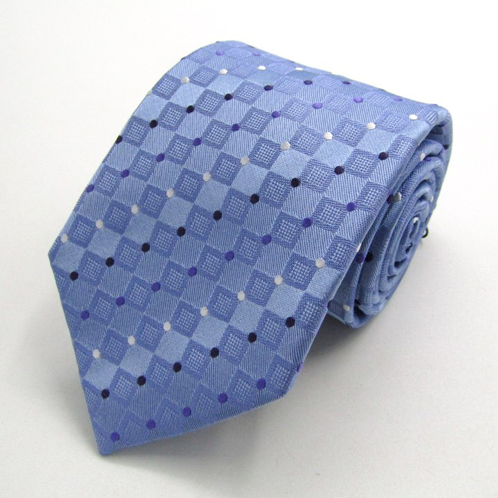 ヒロココシノ ブランド ネクタイ チェック柄 ドット柄 未使用品タグ付 PO メンズ ブルー HIROKO KOSHINO_画像1
