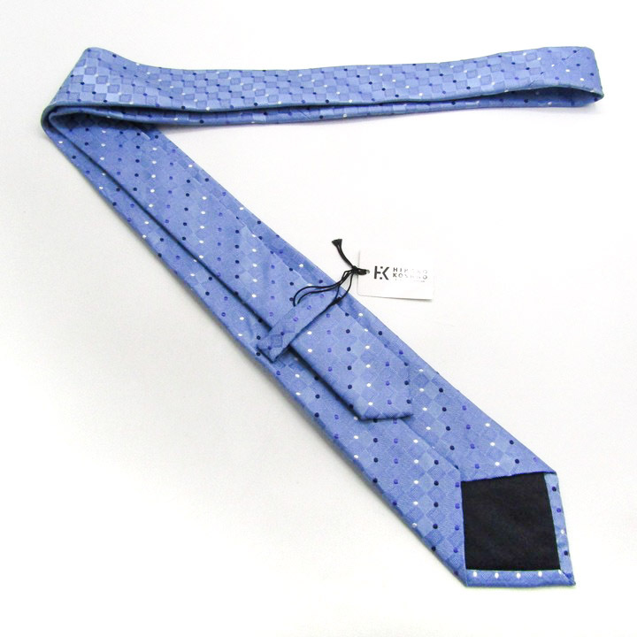ヒロココシノ ブランド ネクタイ チェック柄 ドット柄 未使用品タグ付 PO メンズ ブルー HIROKO KOSHINO_画像3