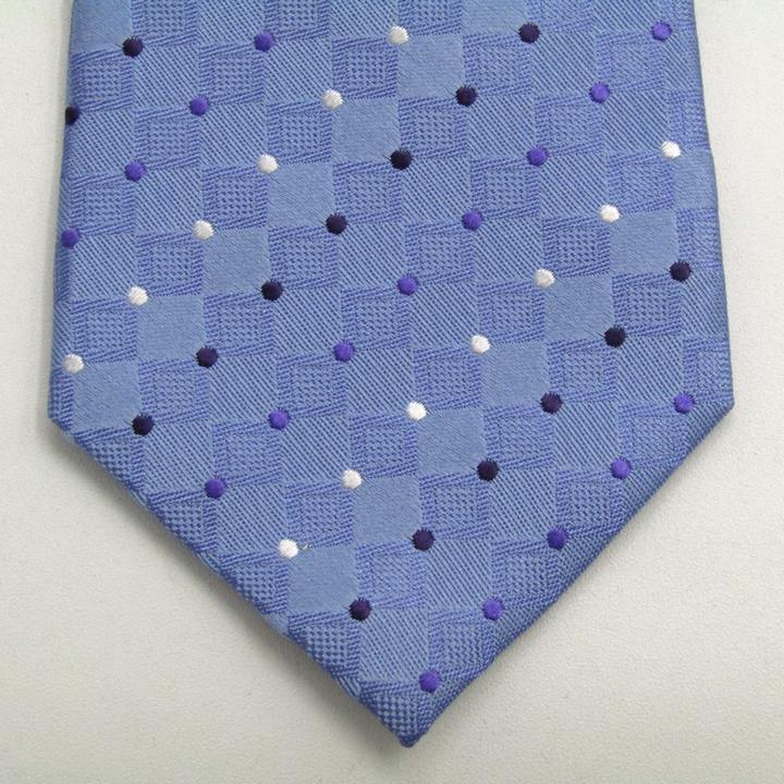 ヒロココシノ ブランド ネクタイ チェック柄 ドット柄 未使用品タグ付 PO メンズ ブルー HIROKO KOSHINO_画像5