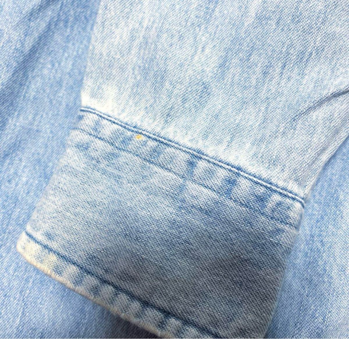 POLO RALPH LAUREN ポロ ラルフローレン 長袖 デニムシャツ BDシャツ ボタンダウン ポニー 刺繍ロゴ L ブルー 90s アーカイブ ノームコア_画像9