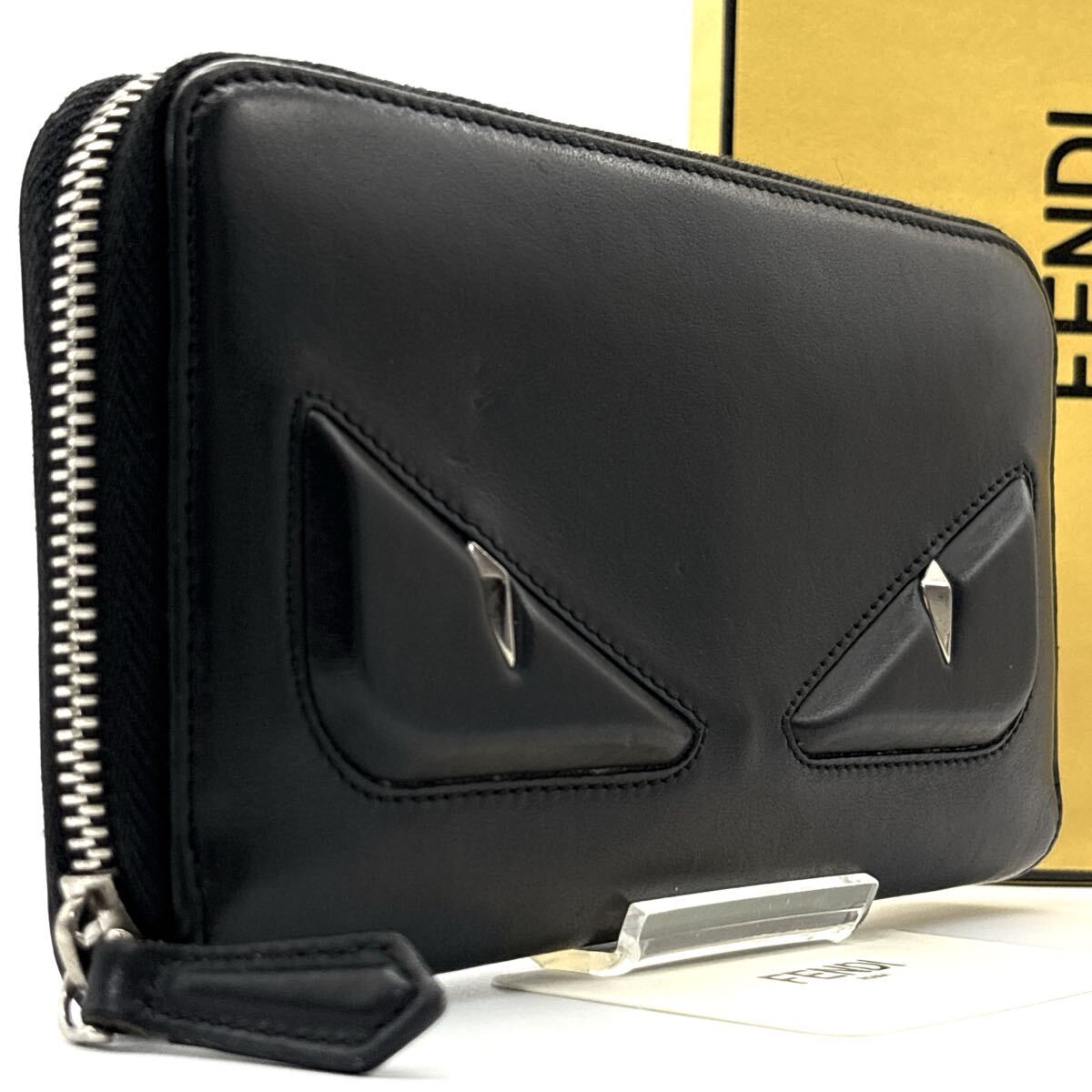 FENDI 長財布 モンスター バグズアイ ブラック バイカ 極美品◇FENDI フェンディ 長財布 ロングウォレット モンスター