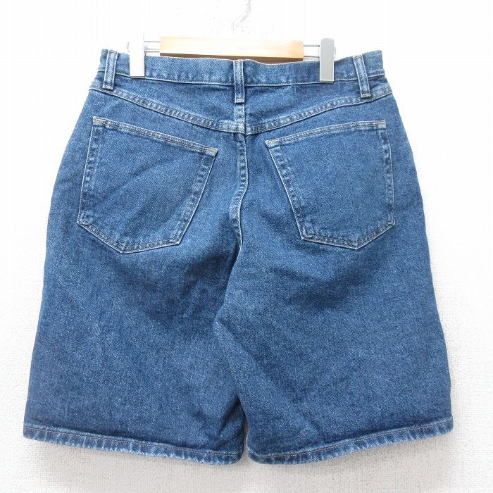 W32/古着 ラングラー ショート パンツ ショーツ メンズ コットン 紺 ネイビー デニム 25jul17 中古 ボトムス 短パン ショーパン ハーフ_画像2