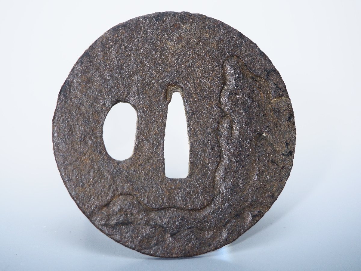 時代武具 鉄地鍔四点セット 時代物 鐔 97 治】時代刀装具 鉄地 鉄鍔 四点まとめて☆(検索:武具 赤銅 鍔