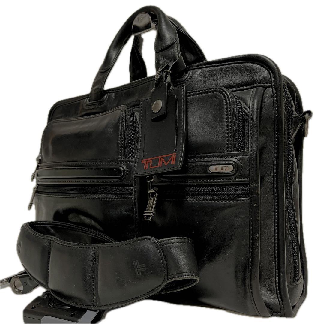 TUMI ブリーフ・パックブラック レザー仕様 TUMI レザー ビジネスバッグ 2way 96108D4 ブリーフケース A4