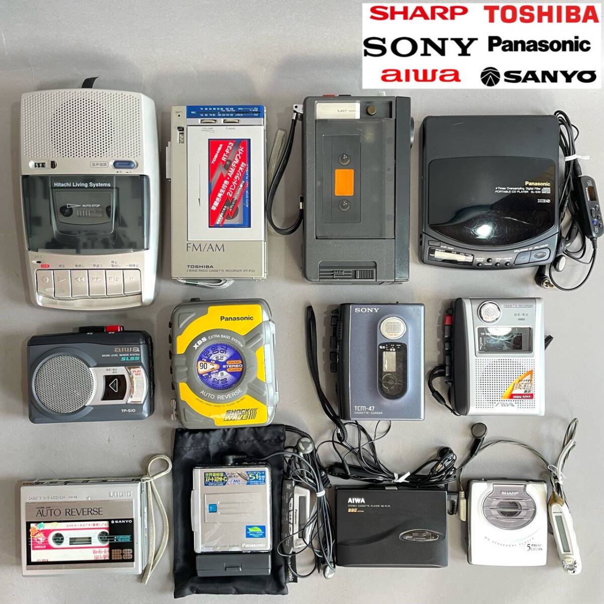 28:SONY・AIWA・SHARP ポータブルMDプレーヤー 計6点 ジャンク YM1087 ジャンク ポータブルプレイヤー まとめて SONY aiwa