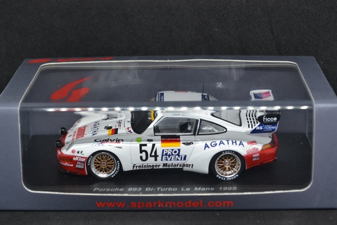 SPARK 1/43 Porsche 993 Bi-Turbo Le Mans 1995 スパーク ポルシェ ル・マン 24時間 Kaufmann Hane Ligonnet 羽根 絶版モデル_画像6