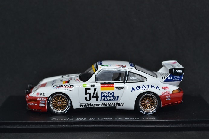 SPARK 1/43 Porsche 993 Bi-Turbo Le Mans 1995 スパーク ポルシェ ル・マン 24時間 Kaufmann Hane Ligonnet 羽根 絶版モデル_画像2