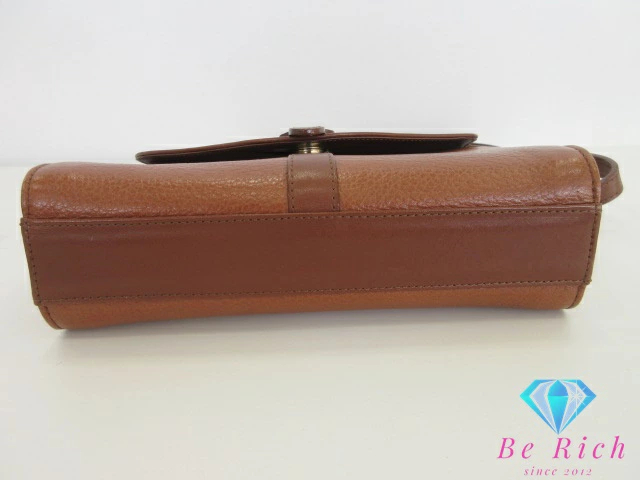 バーバリー BURBERRY ショルダーバッグ ポシェット 茶 ブラウン レザー チェック ロゴ ミニ ショルダー Burberrys【中古】 bk9756