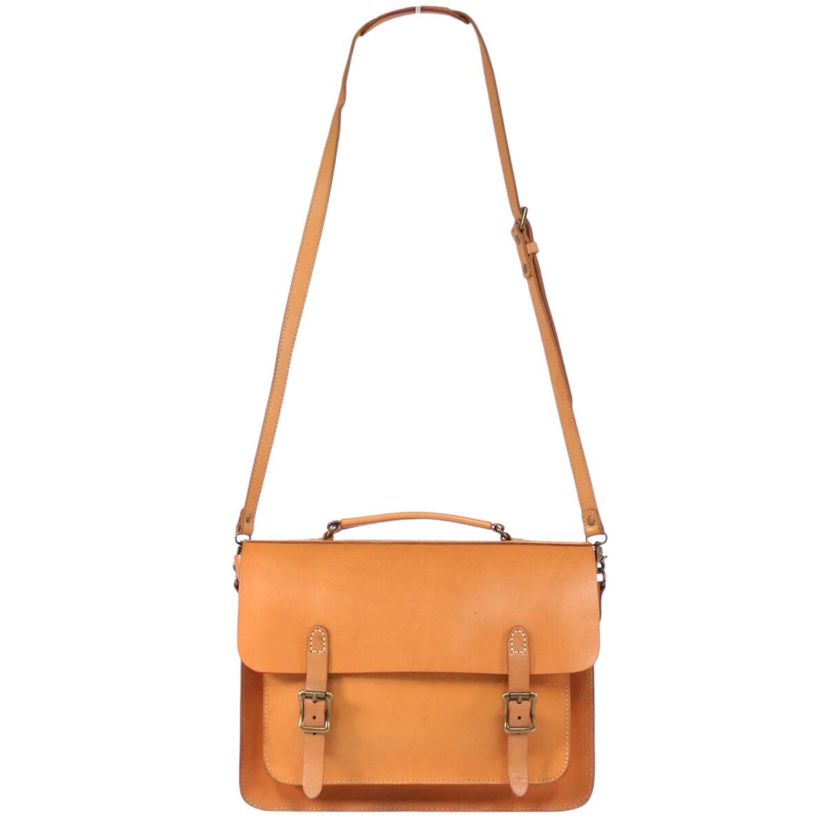 即決★RIVAL★オールレザー ビジネスバッグ ショルダーバッグ 2way リヴァル メンズ 茶 キャメル 本革 ブリーフケース 斜め掛け 皮 通勤 A4_画像6