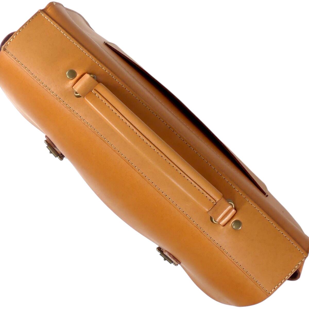 即決★RIVAL★オールレザー ビジネスバッグ ショルダーバッグ 2way リヴァル メンズ 茶 キャメル 本革 ブリーフケース 斜め掛け 皮 通勤 A4_画像8