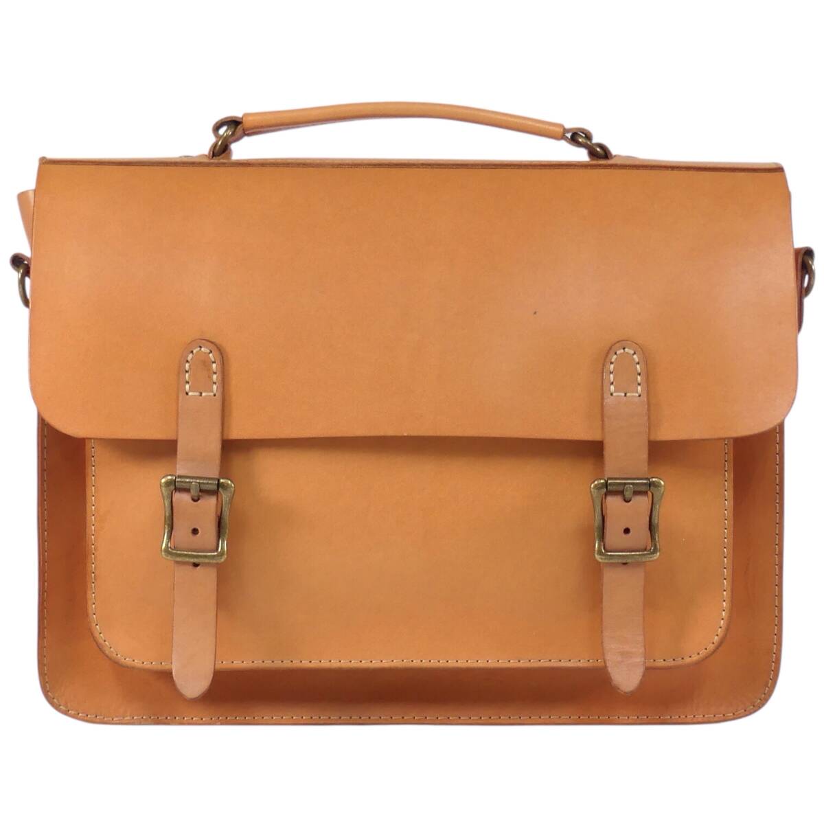 即決★RIVAL★オールレザー ビジネスバッグ ショルダーバッグ 2way リヴァル メンズ 茶 キャメル 本革 ブリーフケース 斜め掛け 皮 通勤 A4_画像2