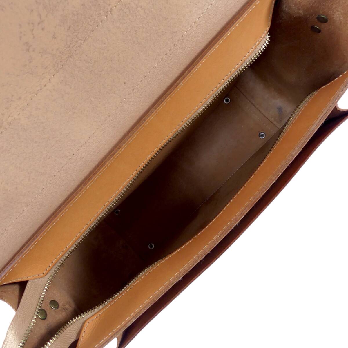 即決★RIVAL★オールレザー ビジネスバッグ ショルダーバッグ 2way リヴァル メンズ 茶 キャメル 本革 ブリーフケース 斜め掛け 皮 通勤 A4_画像9