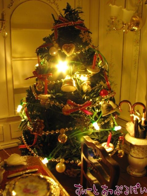 クリックポスト可 ミニチュア　 3V電池式LED照明　　キラキラクリスマス☆電球色LED１２球つきガーランド　HKL-12WL　ドールハウス用_画像1